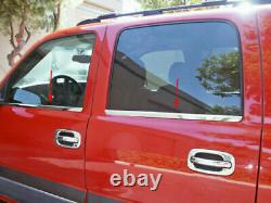 For 1999-2006 Chevy Silverado / GMC Sierra Crew Cab Stainless Window Sill Trims