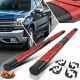 For 19-22 Silverado/sierra Crew Cab 5 Black Oval Running Boards Withred Step Pads