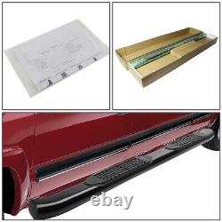For 19-22 Silverado Sierra Crew Cab Black 4 Curved Oval Step Bar Running Board