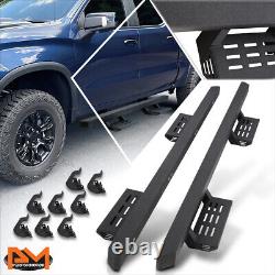 For 19-24 Silverado/Sierra Crew Cab Steel Nerf Bar Running Board withLowered Steps