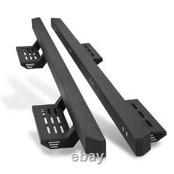 For 19-24 Silverado/Sierra Crew Cab Steel Nerf Bar Running Board withLowered Steps