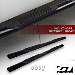 For 2001-2014 Silverado/Sierra Crew Cab 4 Oval Black Side Step Nerf Bars Boards