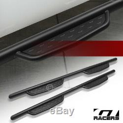 For 2007-2018 Silverado/Sierra Crew Cab 3 Hoop Step Side Nerf Bars Matte Blk