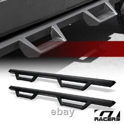 For 2007-2018 Silverado/Sierra Crew Cab Matte Blk Hoop Drop Step Side Bars Board