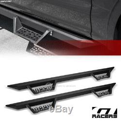 For 2007-2018 Silverado/Sierra Crew Cab Modular Drop Step Nerf Bar Matte Black