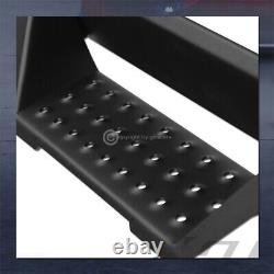 For 2007-2018 Silverado/Sierra Crew Matte Black Modular LED Drop Step Nerf Bars