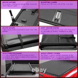 For 2014-2018 Silverado Sierra 1500 Crew Cab 5'8 Bed 4 Fold Soft Tonneau Cover