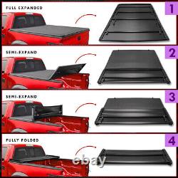 For 2014-2018 Silverado Sierra 1500 Crew Cab 5'8 Bed 4 Fold Soft Tonneau Cover