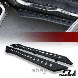 For 2019-2021 Silverado/Sierra 1500 Crew Textured Blk Rock Slider Side Step Bars