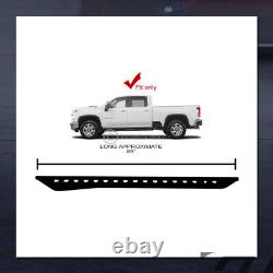 For 2019-2021 Silverado/Sierra 1500 Crew Textured Blk Rock Slider Side Step Bars