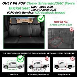For 2019-2025 Silverado & Sierra 1500 Crew Cab Full Set Leather Seat Covers