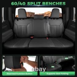 For 2019-2025 Silverado & Sierra 1500 Crew Cab Full Set Leather Seat Covers