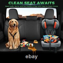 For 2019-2025 Silverado & Sierra 1500 Crew Cab Full Set Leather Seat Covers