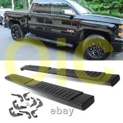 For 6 07-18 Chevy Silverado GMC Sierra Crew Cab Black Side Step Running Board