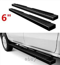 For 6 07-18 Chevy Silverado GMC Sierra Crew Cab Black Side Step Running Board