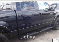 For 6 07-18 Chevy Silverado GMC Sierra Crew Cab Black Side Step Running Board