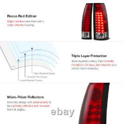 For 88-98 Chevy GMC C10 C/K Suburban Tahoe Yukon LED Red Lens Brake Tail Light