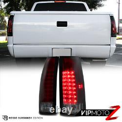 For 88-98 Chevy GMC C/K 1500 2500 3500 CHERRY RED Smoke LED Tail Light Lamp