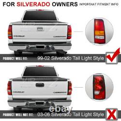 For 99-02 Chevy Silverado 1500 2500HD 3500HD SMOKED BLACK LED Tail Brake Light