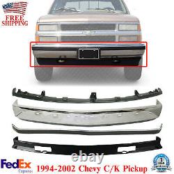 Front Bumper Chrome +Filler + Molding + Valance For 1988 2002 Chevy C/K Pickup