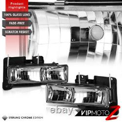 Glass Lens 1988-1998 Chevy Silverado Tahoe Suburban Sierra Cheyenne Headlights