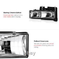 Glass Lens 1988-1998 Chevy Silverado Tahoe Suburban Sierra Cheyenne Headlights