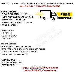 Gmc Sierra Crew Cab 2014- 2018 For Kicker L7T 12 Dual Sub Box Ground-Shaker