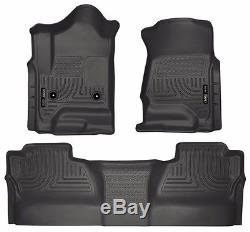 Husky Liners 2014-2018 Chevy Silverado Crew Cab Floor Mats Black Weatherbeater