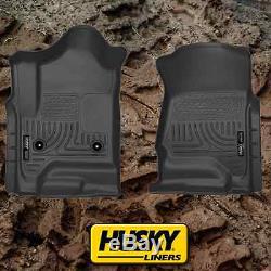 Husky Liners 2014-2018 Chevy Silverado Crew Cab Floor Mats Black Weatherbeater