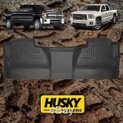 Husky Liners 2014-2018 Chevy Silverado Crew Cab Floor Mats Black Weatherbeater