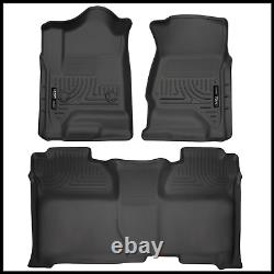 Husky Weatherbeater Floor Mats Liners Fits 2014-2018 Silverado Sierra Crew Cab