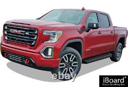 IBoard Black Running Boards Fit 19-24 Chevy Silverado GMC Sierra Crew Cab