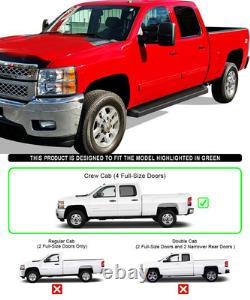 IBoard Black Running Boards Style Fit 07-18 Chevy Silverado GMC Sierra Crew Cab