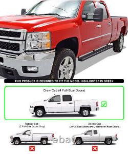 IBoard Running Boards 5-inch Black Fit 01-13 Chevy Silverado GMC Sierra Crew Cab