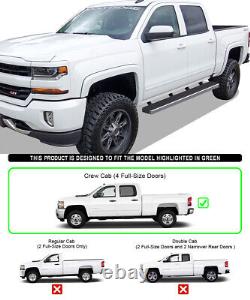 IBoard Running Boards 5 inches Fit 07-18 Chevy Silverado GMC Sierra Crew Cab