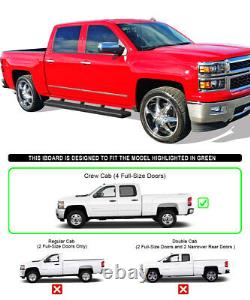 IBoard Running Boards 6-inch Black Fit 07-18 Chevy Silverado GMC Sierra Crew Cab