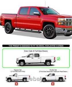 IBoard Running Boards 6-inch Black Fit 07-18 Chevy Silverado GMC Sierra Crew Cab