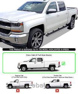 IBoard Running Boards 6 inches Fit 07-18 Chevy Silverado GMC Sierra Crew Cab