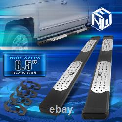 J2 For 07-19 Silverado Sierra Crew Cab 6.5 W Steel Side Step Bar Running Boards