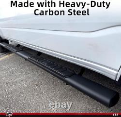 LAX 4.5 Running Boards for 2007-2018 Silverado/Sierra Crew Cab, Black Steel