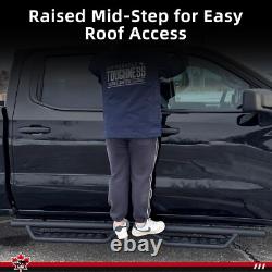 LAX 6.3 Running Boards for 2019-2025 Silverado/Sierra Crew Cab, Black Steel