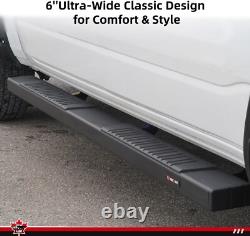 LAX 6 Running Boards for 2019-2025 Silverado/Sierra Crew Cab, Black Aluminum