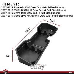 LAX Underseat Storage Box for 2007-2019 Silverado/Sierra 1500 2500 3500 Crew Cab