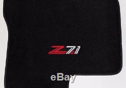 NEW! BLACK Floor Mats 2007-2013 GMC Silverado Embroidered Z71 Logo Crew Cab 3pc