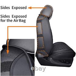 PU Leather Car Seat Cover For 07-22 Silverado Sierra 1500 2500HD 3500HD Crew Cab