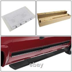 Pair 5.5 Wide Black Ss Running Boards For 2007-2019 Silverado Sierra Crew Cab