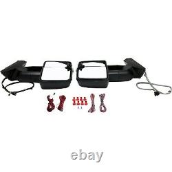 Pair For 07-14 Chevy Silverado Sierra Tow Power Heated LED Signal Towing Mirrors