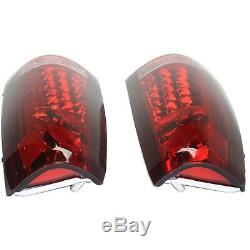 Pair LED Tail Light for 1988-1999 Chevrolet K1500 & 1988-99 C1500 Clear/Red Lens