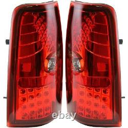 Pair LED Tail Light for 99-06 Chevrolet Silverado 1500 LH RH Red/Clear Lens