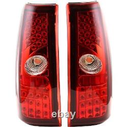 Pair LED Tail Light for 99-06 Chevrolet Silverado 1500 LH RH Red/Clear Lens